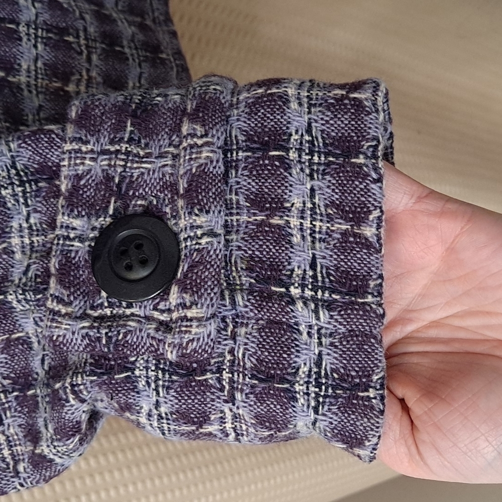 Pendleton Purple Plaid Button Front 100% Virgin W… - image 8